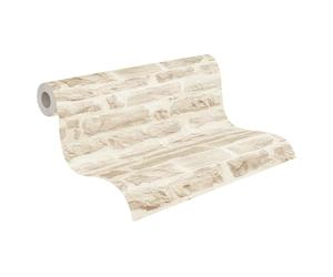 A.S. Creation 35580-3 Best of Wood and Stone Realistic Brick Design Wallpaper, Beige/Cream, 10.05 m x 53 cm
