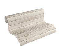 A.S. Creation 35581-3 Best of Wood and Stone Realistic Brick Design Wallpaper, Stone/Grey