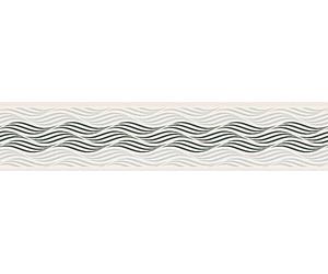 A.S. Création 384126 Modern Border Waves Black White Silver Metallic Self-Adhesive 5.00 m x 0.13 m Made in Germany