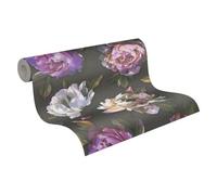 Non-woven wallpaper flowers vintage floral black white purple 39609-1 (3,29£/1qm