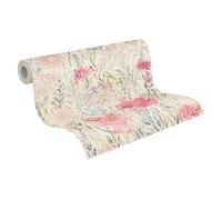 Non-woven wallpaper flowers watercolour white grey pink 39695-2 (4,45£/1qm)