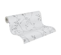 Non-woven wallpaper leaf pattern watercolor look light grey 39767-4 (2,71£/1qm)
