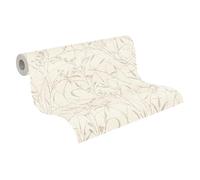 A.S. Création 790042 Non-Woven Wallpaper with Plain Structure Light Plain Wallpaper in White/Cream/Metallic Look 10.05 m x 0.53 m