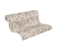 A.S. Création 790081 Non-Woven Wallpaper with 3D Look in Beige/Cream/Metallic Effect Graphic Wallpaper 10.05 m x 0.53 m