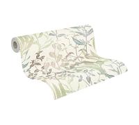 A.S. Création 790092 Non-Woven Wallpaper with Trees and Branches in Cream, Yellow, Metallic Floral Wallpaper 10.05 m x 0.53 m