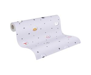 A.S. Création Animal Wallpaper Little Love Non-Woven Wallpaper 10.05 m x 0.53 m Grey White Yellow Made in Germany 381431 38143-1