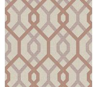 A.S. Creation As Creation Diamond Jewel Geometric Geo Glitter Trellis Metallic Vinyl Cream Rose Gold Wallpaper