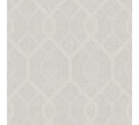 A.S. Creation As Creation Diamond Jewel Geometric Geo Glitter Trellis Metallic Vinyl Silver Light Grey Wallpaper