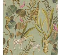 A.S. Creation As Creation Safari Animals Green Wallpaper Dense Jungle Paste The Wall Vinyl