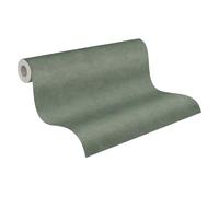 A.S. Création Attractive 3 Non-Woven Wallpaper - Floral & Graphic Pattern, Natural Colours, Textured Surface, Plain Wallpaper, 10.05 m x 0.53 m, Green/Dark Green - 334572