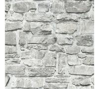 A.S. Creation Beige, Grey And White Brick & Stone Effect Vinyl Wallpaper 10.05M X 53Cm For Living Room, Kitchen And Bathroom