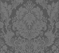 A.S CREATION BLACK DAMASK GREY GLITTER WALLPAPER 32750-4