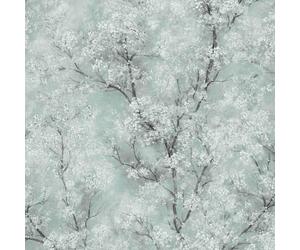 A.S Creation Blossom Glitter Oriental Vinyl Blue Wallpaper 37420-3