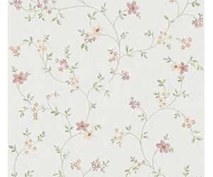A.S. Création Botanical Self-Adhesive Wallpaper, Country House Style, Floral, Beige/Brown, Made in Germany