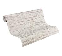 A.S. Création Brick Wallpaper Elements Non-Woven Wallpaper 10.05 m x 0.53 m Grey White Made in Germany 707116 7071-16
