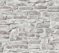 A.S. Création Bricks & Stones 388152 Non-Woven Wallpaper Stone Look 10.05 m x 0.53 m Made in Germany Grey Light Grey