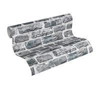 A.S. Creation Bude Distressed Brick Wallpaper 36140-4 Black/Grey/Cream