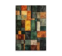A.S. Création Canvas Picture Block Art Chess - Wall Picture in Green/Yellow - 80 x 120 cm - DD133345