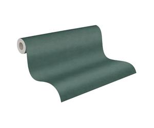 A.S. Création Casual Living Wallpaper Green 393411 High-Quality Plain Non-Woven Wallpaper for Bedroom 10.05 m x 0.53 m Made in Germany