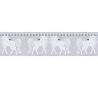 A.S. Création Children's Room Wallpaper Lilly & Luis Non-Woven, Resistant Wallpaper with Unicorn Design Border: 5,00 m x 0,13 m: Grey, Pink, White: Made in Germany: 771471