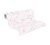 A.S. Création Children's Room Wallpaper Lilly & Luis Solid Non-Woven Wallpaper with Branches Design, 10,05 m x 0,53 m, Cream, Pink, Made in Germany, 770791.