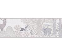 A.S. Création Children's Room Wallpaper Lilly & Luis Sturdy Non-Woven Wallpaper with Forest Animals Design, 5,00 m x 0,17 m, Brown, Cream, White, Made in Germany - 771752