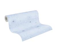 A.S. Création Children's Room Wallpaper Lilly & Luis Sturdy Non-Woven Wallpaper with Space Design - 10,05 m x 0,53 m, Blue, White - Made in Germany - 771312