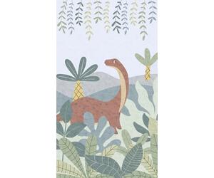 A.S. Création Children's Room Wallpaper Lilly & Luis Sturdy Photo Wallpaper with Dinosaur Design, 1,59 m x 2,80 m, Blue, Multicoloured, Green, Made in Germany, 770621