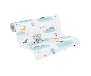 A.S. Création Childrens Wallpaper Little Love Non-Woven Wallpaper 10.05 m x 0.53 m Multicolored Green Grey Made in Germany 381141 38114-1