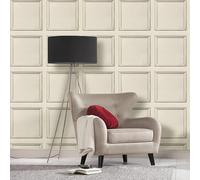A.S. Creation Coving Wood Panel 3D Effect Wooden Panelling Feature Wall Wallpaper in Cream A.S. Creation Cream