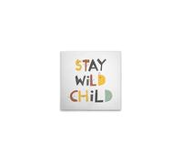 A.S. Création DD131739 Canvas Picture Lettering Stay Wild - Wall Picture in White, Colourful - 40 x 40 cm