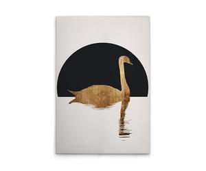 A.S. Création DD131760 Canvas Picture Swan Black Gold Wall Picture in Cream Black 80 x 120 cm