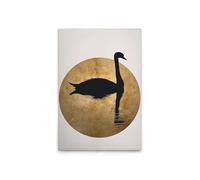 A.S. Création DD131764 Canvas Picture Swan Black Gold Wall Picture in Cream Black 60 x 90 cm