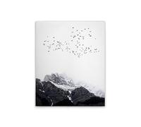 A.S. Création DD131782 Canvas Picture Winter Mountains with Birds - Wall Picture in White, Black - 40 x 50 cm