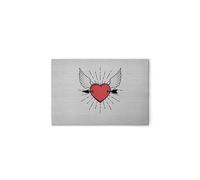 A.S. Création DD132115 Canvas Picture Heart Stone Wall Picture Grey Red 75 x 50 cm