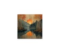 A.S. Création DD133268 Canvas Picture Sunset Wall Picture in Beige Blue 50 x 50 cm