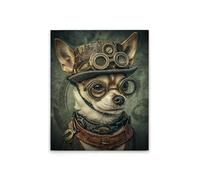 A.S. Création DD133367 Steampunk Dog Canvas Picture Green Brown 40 x 50 cm