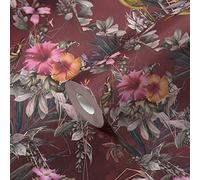 A.S. Création Floral Wallpaper Dream Flowery Non-Woven Wallpaper 10.05 m x 0.53 m Red Green Pink Made in Germany 381785 381785