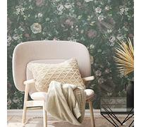A.S. Création Flower Wallpaper Green White Pink PVC-Free Wallpaper 386362 Non-Woven Wallpaper Floral 10.05 m x 0.53 m Made in Germany