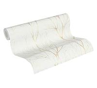 Forest Wallpaper Blooming Non-Woven Wallpaper 10.05 m x 0.53 m Beige Gold Creme Made in Germany by Livingwalls 372603 37260-3