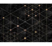 A.S. Création Geometric Wallpaper The Wall Non-Woven Wallpaper 3.71 m x 2.80 m Gold Black Made in Germany 382601 382601