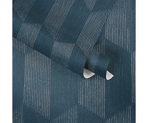 A.S. Création Graphic 385921 Wallpaper Blue Bronze Light Shiny Geometric 3D Non-Woven Wallpaper 10.05 x 0.53 m 385921