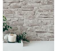 A.S. Création Greige Grey Bricks & Stones 388153 Non-Woven Wallpaper Natural Stone Wallpaper 10.05 m x 0.53 m Made in Germany