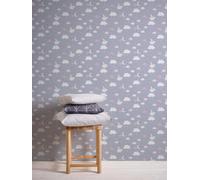 A.S. Creation Grey And Pink Kids Cloud Non Woven Wallpaper 10.05M X 53Cm For Children's Bedroom And Playroom