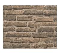 A.S. Creation House Brick Pattern Faux Effect Realistic Stone Embossed Wallpaper in Beige A.S. Creation Beige