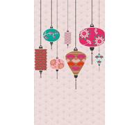 A.S. Création Japanese Wallpaper The Wall Non-Woven Wallpaper 1.59 m x 2.80 m Pink Turquoise Grey Made in Germany 382481 382481