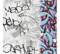 A.S CREATION KIDS GRAFFITI BLUE GREY RED BOYS & GIRLS WALLPAPER 36986-1