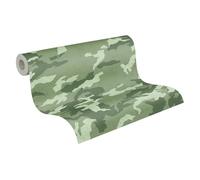 A.S. Création Lilly & Luis Non-Woven Wallpaper Camouflage in Green - 10,05 x 0,53 m Wallpaper for Kids Made in Germany - 771731
