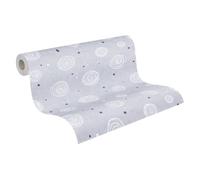 A.S. Création Lilly & Luis Non-Woven Wallpaper with Circles in Grey, Pink, White - 10,05 x 0,53 m Wallpaper for Kids - 771391