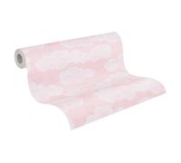 A.S. Création Lilly & Luis Non-Woven Wallpaper with Clouds in Pink, White - 10,05 x 0,53 m Wallpaper for Kids Made in Germany - 771432